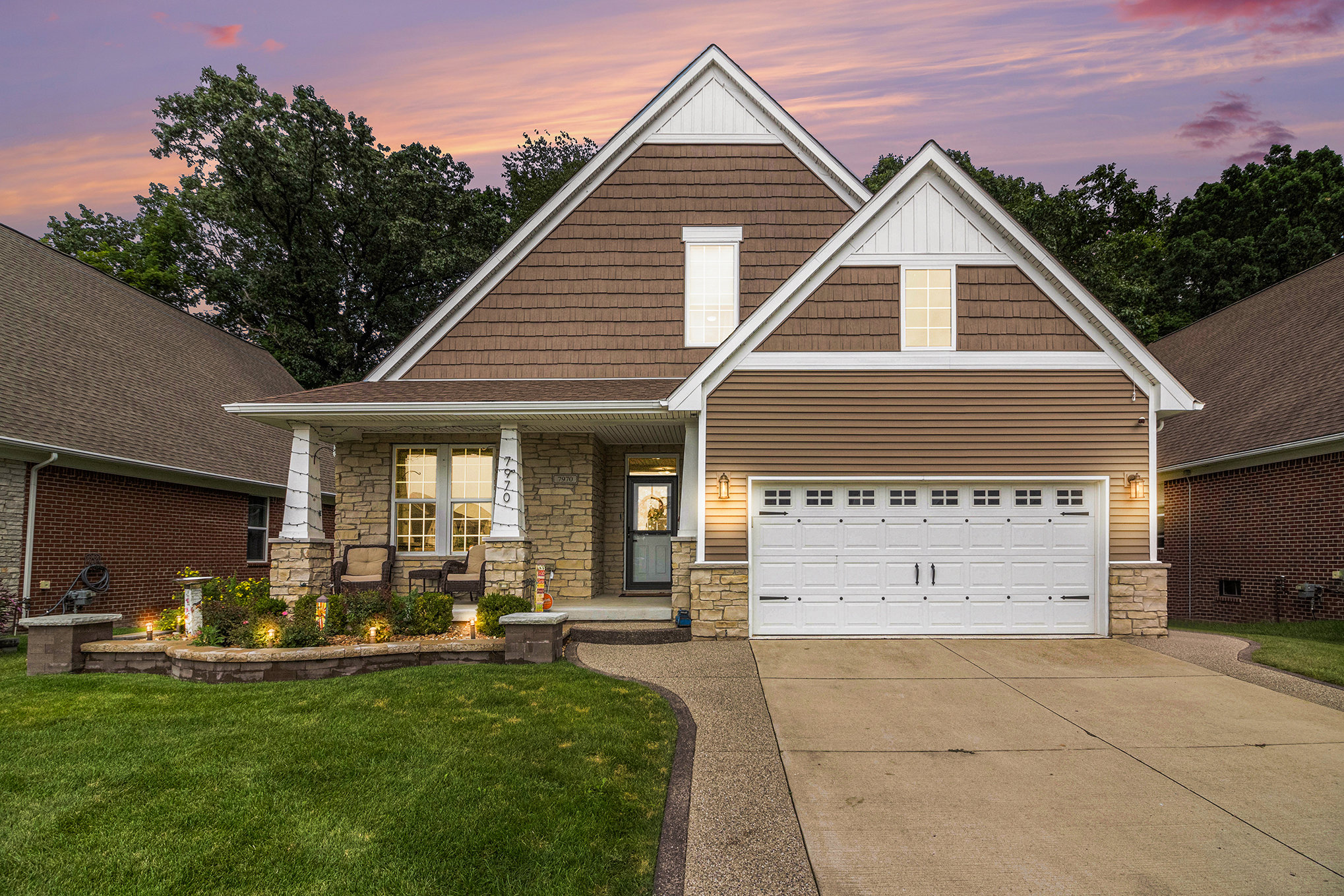 Twilight exterior home